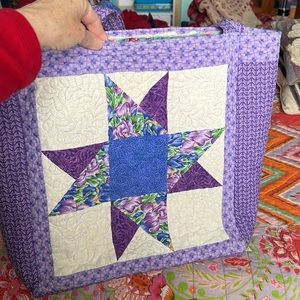 Custom, Betyluma Tote Bag. Purple white blue turquoise & lavender colors.